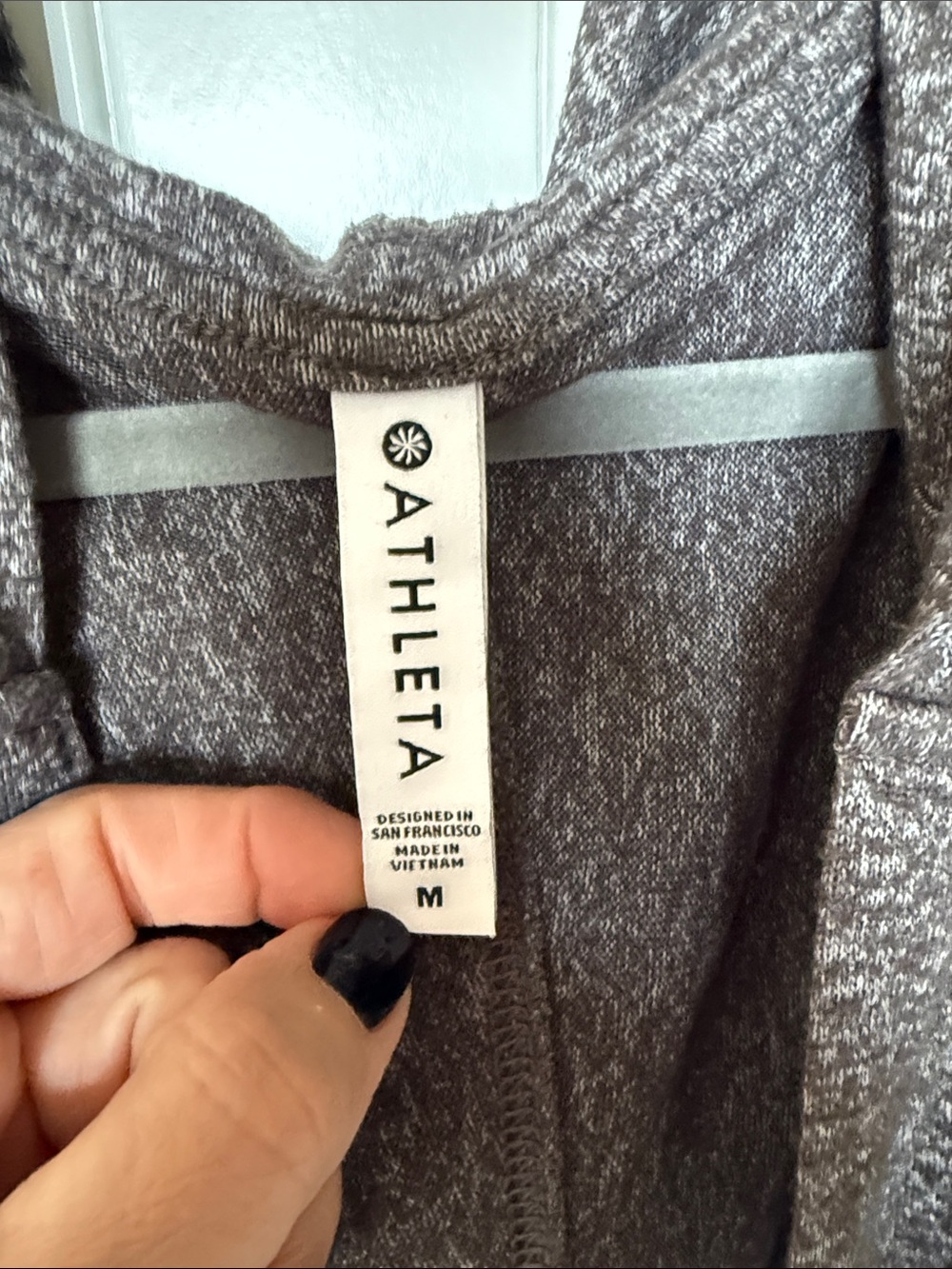 Athleta Marled Gray Hooded Open Cardigan - Picture 2 of 3